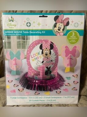 Disney Baby Minnie Mouse First Birthday Party Supplies Table Decorations